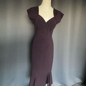 Stop Staring Dark Purple Midi Dress